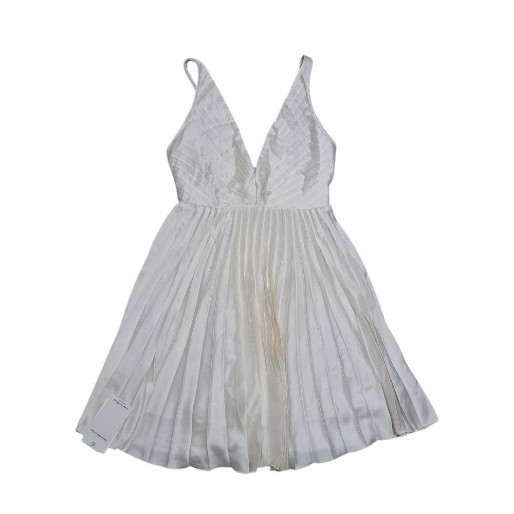 Abercrombie & Fitch Angelcore Boho Pleated Plunging Neckline Off White Small NWT - Picture 4 of 12